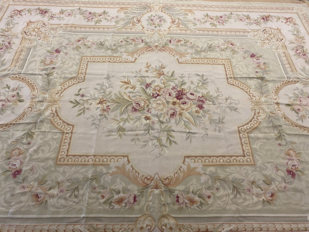 12.4 x 14.7 Fine Flat Weave French Aubusson Rug #PIX-4717