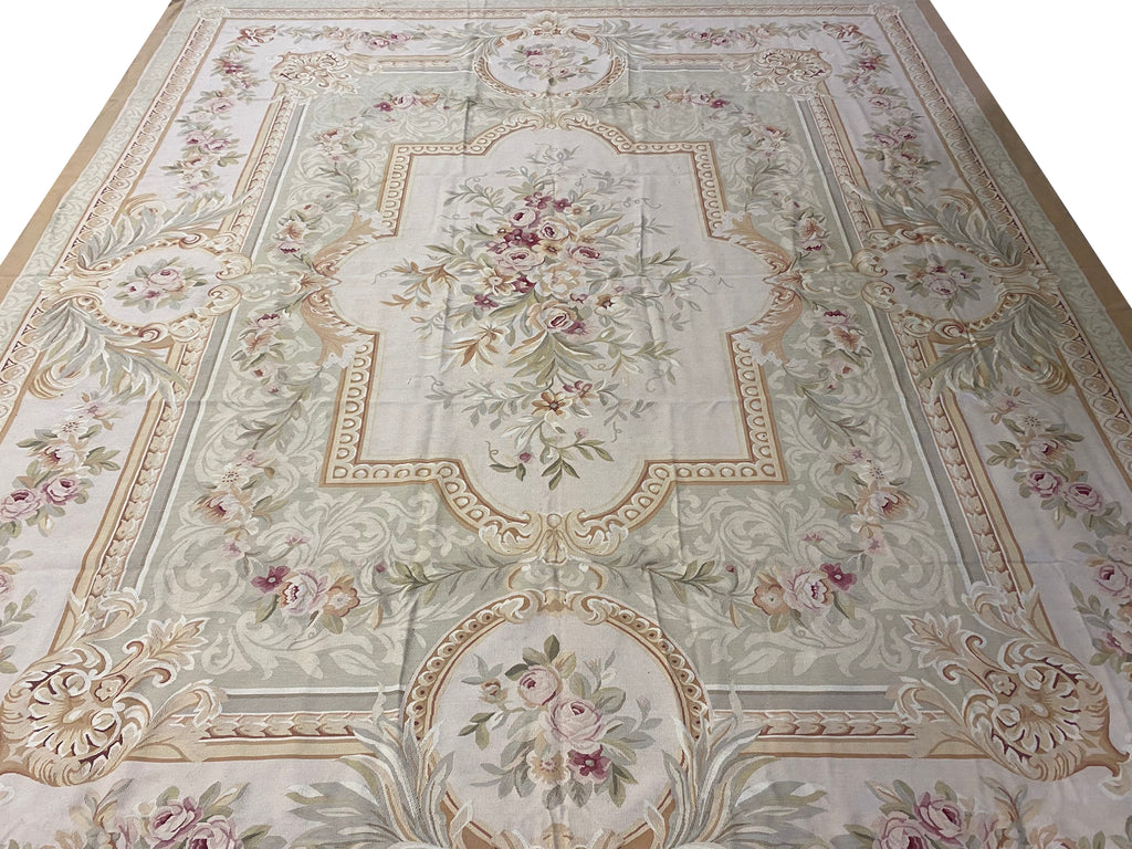 12.4 x 14.7 Fine Flat Weave French Aubusson Rug #PIX-4717