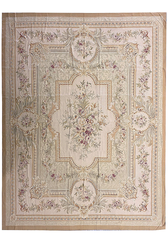 12.4 x 14.7 Fine Flat Weave French Aubusson Rug #PIX-4717