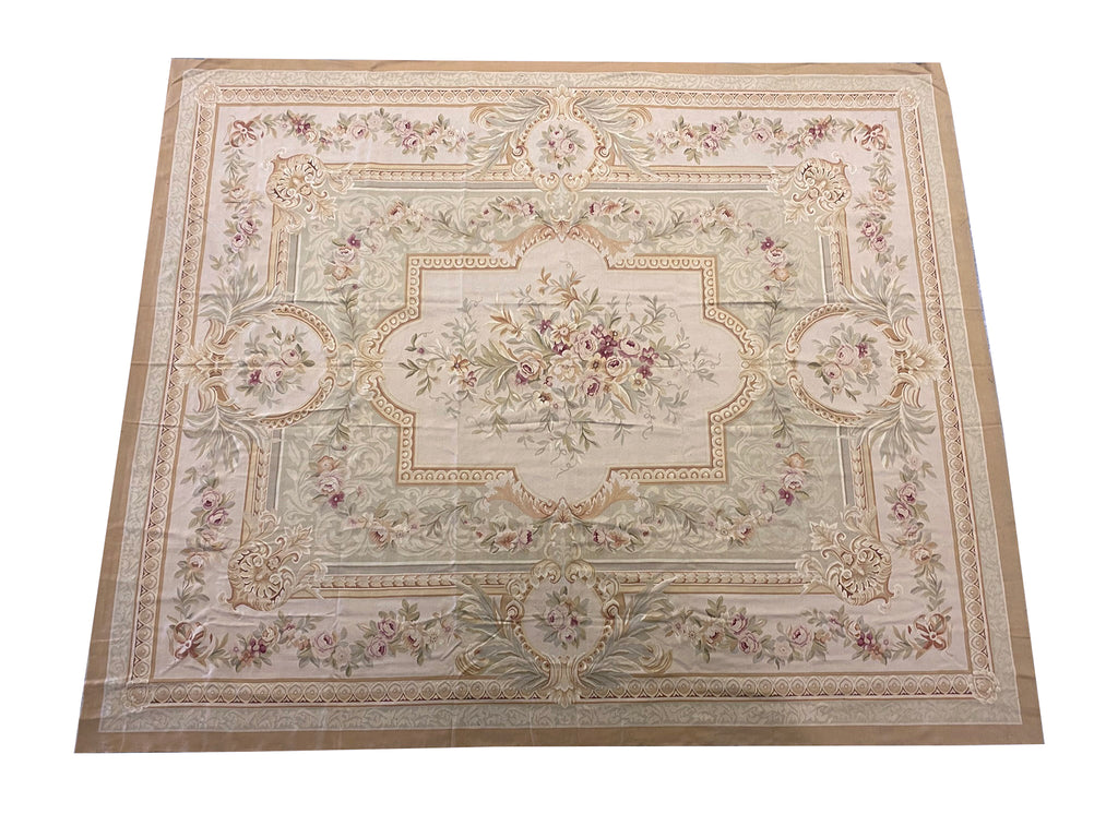 12.4 x 14.7 Fine Flat Weave French Aubusson Rug #PIX-4717