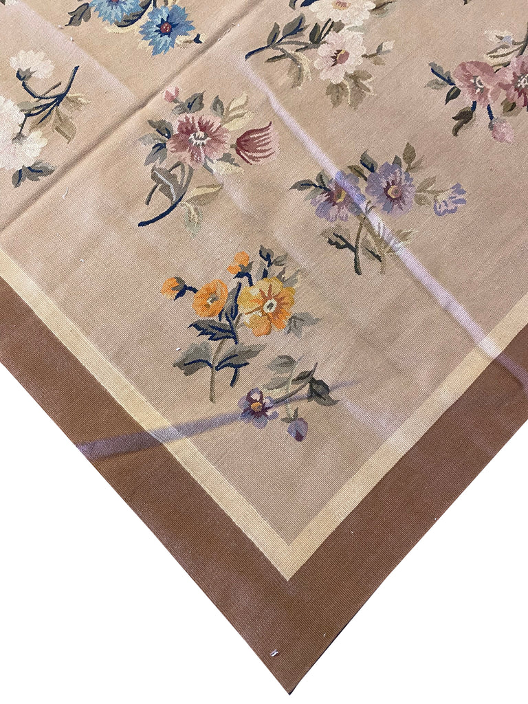 10 x 14 Beige Fine Flat-woven Aubusson Rug 78830