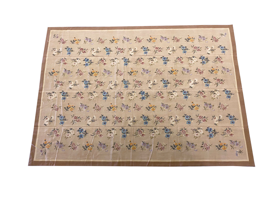 10 x 14 Beige Fine Flat-woven Aubusson Rug 78830