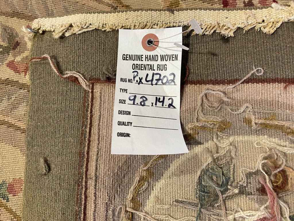 9.8 x 14.2 Multi Color Aubusson Flat Weave Rug 4702