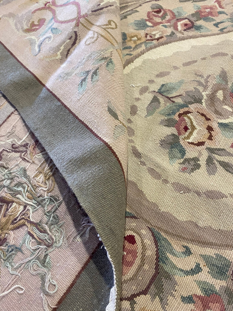 9.8 x 14.2 Multi Color Aubusson Flat Weave Rug 4702