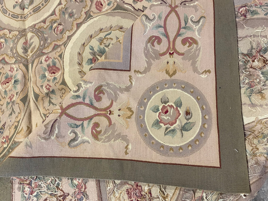 9.8 x 14.2 Multi Color Aubusson Flat Weave Rug 4702