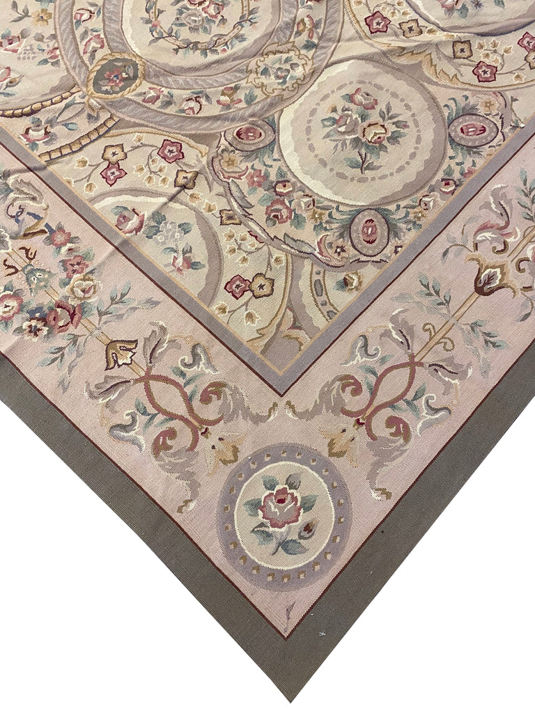 9.8 x 14.2 Multi Color Aubusson Flat Weave Rug 4702