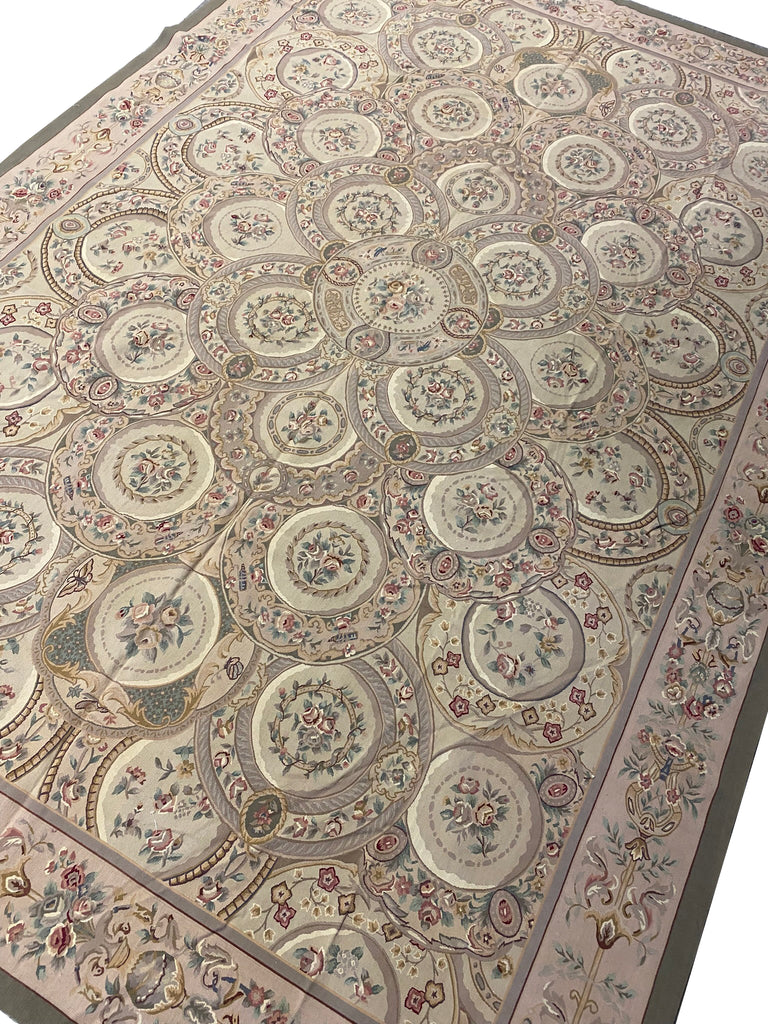 9.8 x 14.2 Multi Color Aubusson Flat Weave Rug 4702