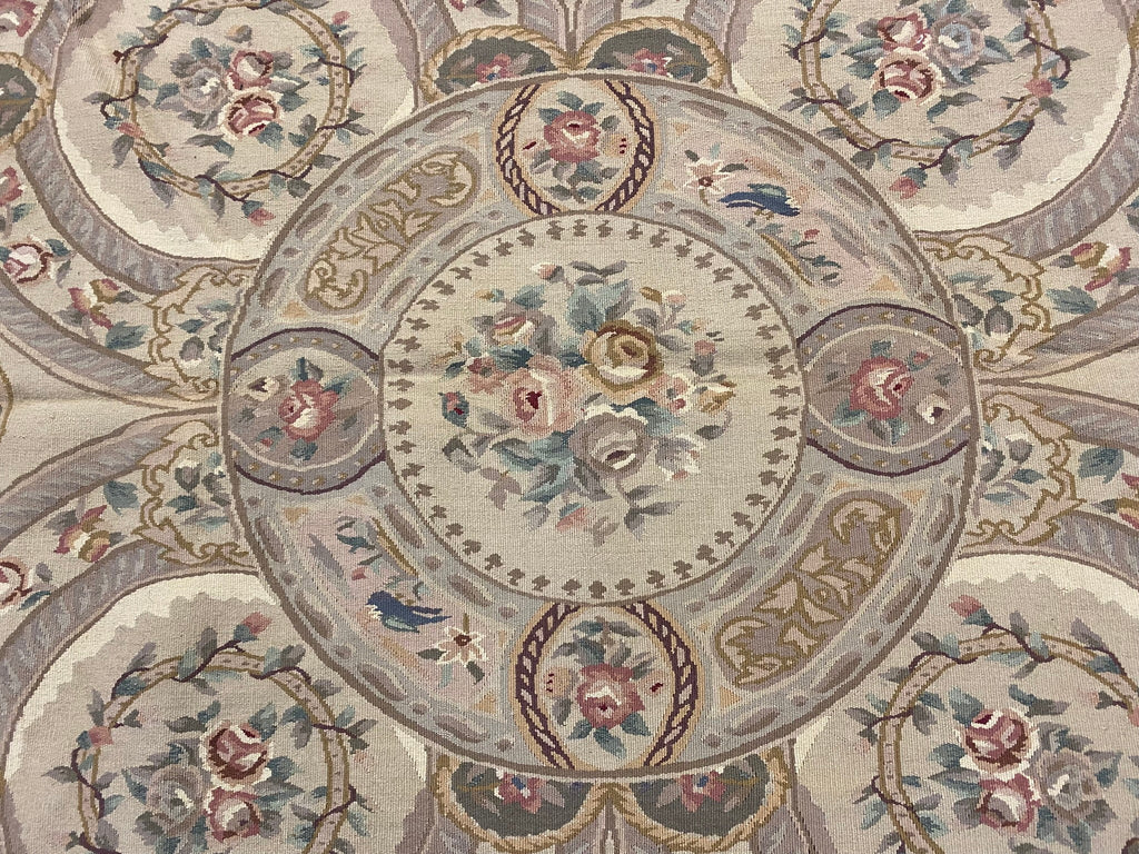 9.8 x 14.2 Multi Color Aubusson Flat Weave Rug 4702