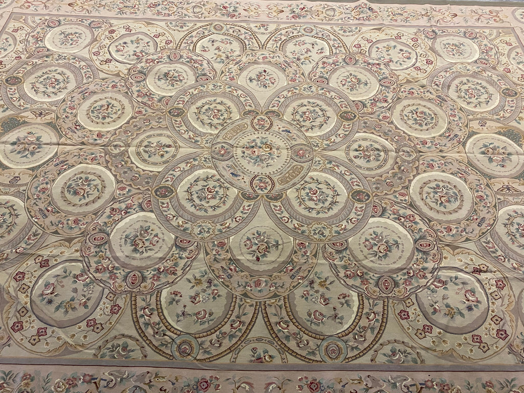 9.8 x 14.2 Multi Color Aubusson Flat Weave Rug 4702