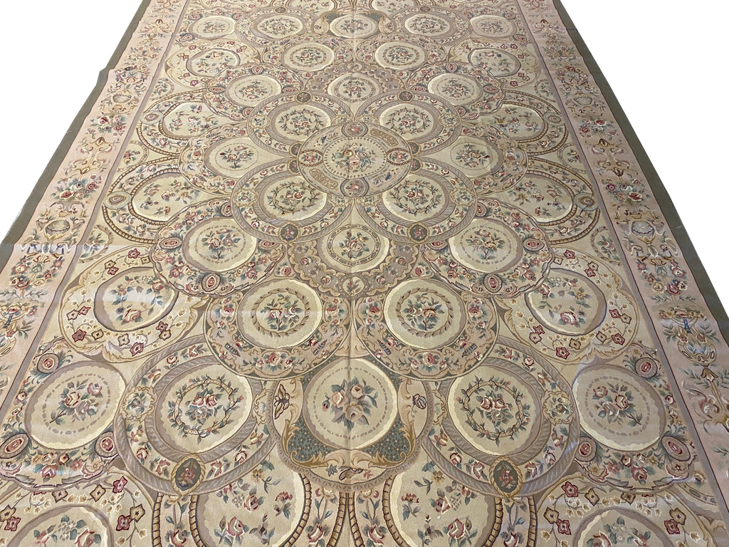 9.8 x 14.2 Multi Color Aubusson Flat Weave Rug 4702