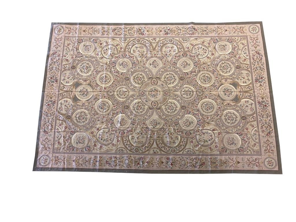 9.8 x 14.2 Multi Color Aubusson Flat Weave Rug 4702