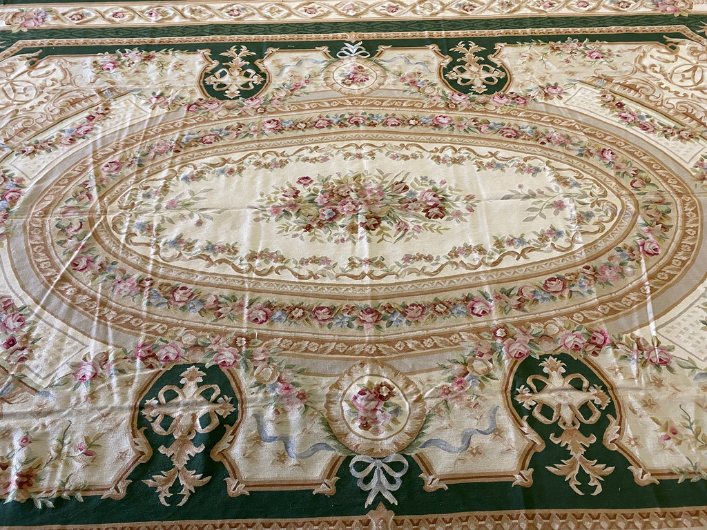 12 x 18 Ivory Aubusson Rug 732