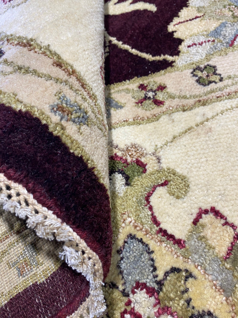 9.7 x 9.8 feet ROUND Handmade Wool Rug DARK BROWN #F-6771