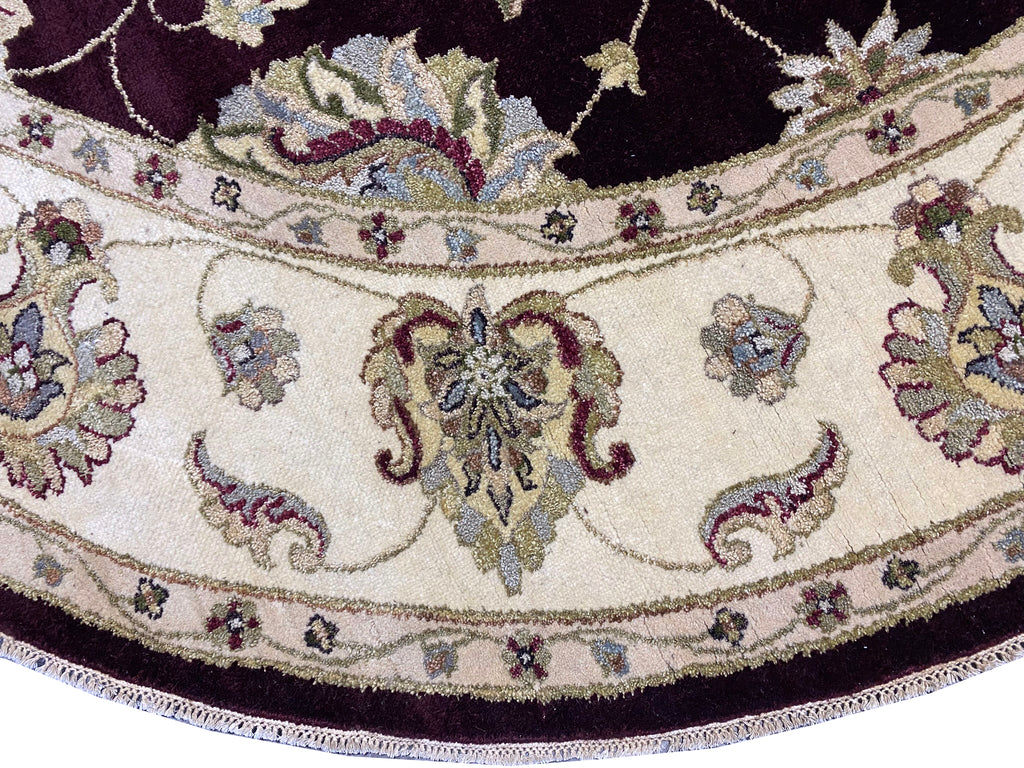 9.7 x 9.8 feet ROUND Handmade Wool Rug DARK BROWN #F-6771