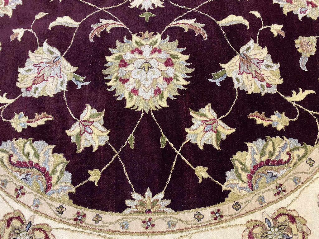 9.7 x 9.8 feet ROUND Handmade Wool Rug DARK BROWN #F-6771