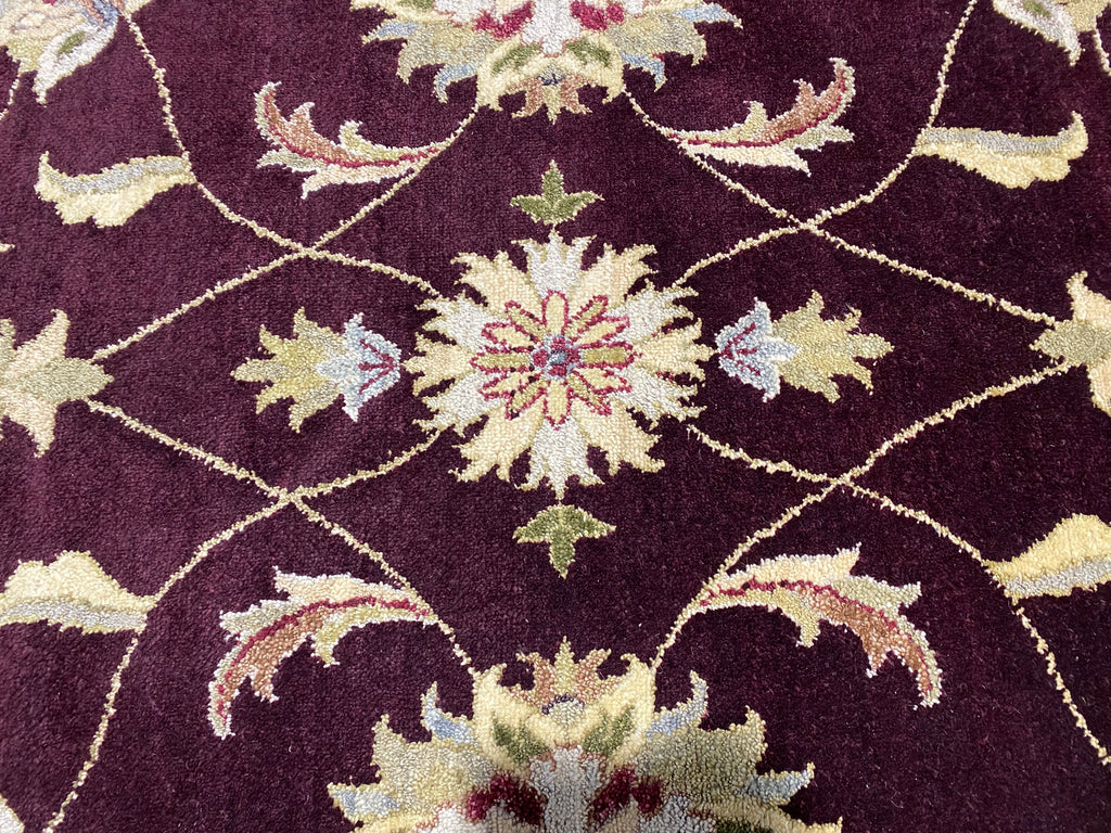 9.7 x 9.8 feet ROUND Handmade Wool Rug DARK BROWN #F-6771