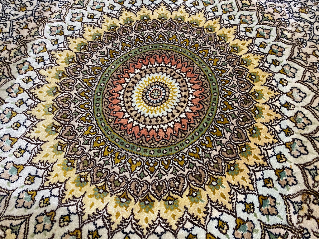 10 x 10 Feet Round Handmade Silk Rug #F-6772