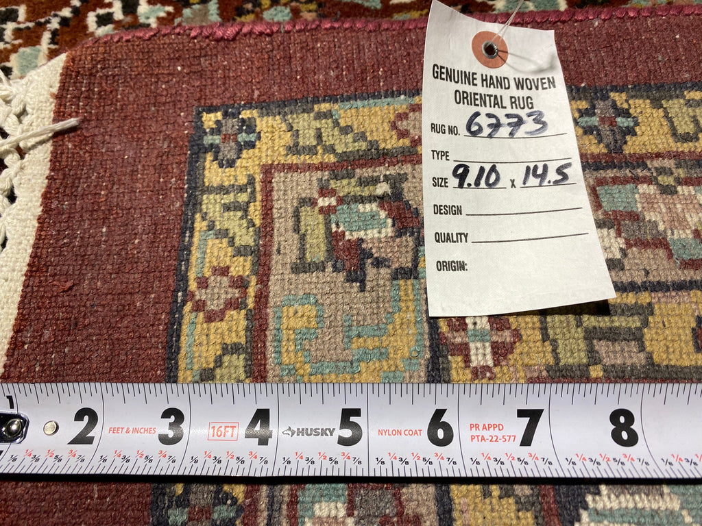 9.10 x 14.5 Quality Kashmir Silk Rug BURGUNDY #F-6773