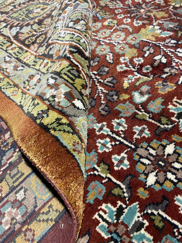 9.10 x 14.5 Quality Kashmir Silk Rug BURGUNDY #F-6773