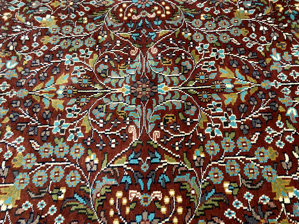 9.10 x 14.5 Quality Kashmir Silk Rug BURGUNDY #F-6773