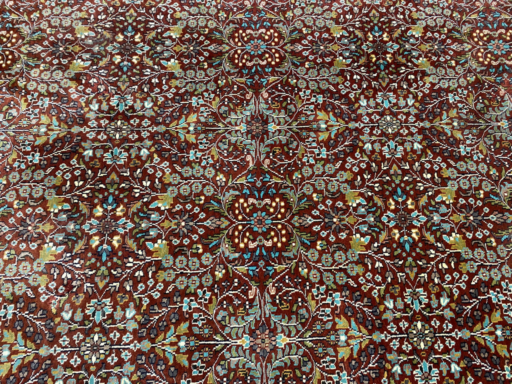 9.10 x 14.5 Quality Kashmir Silk Rug BURGUNDY #F-6773
