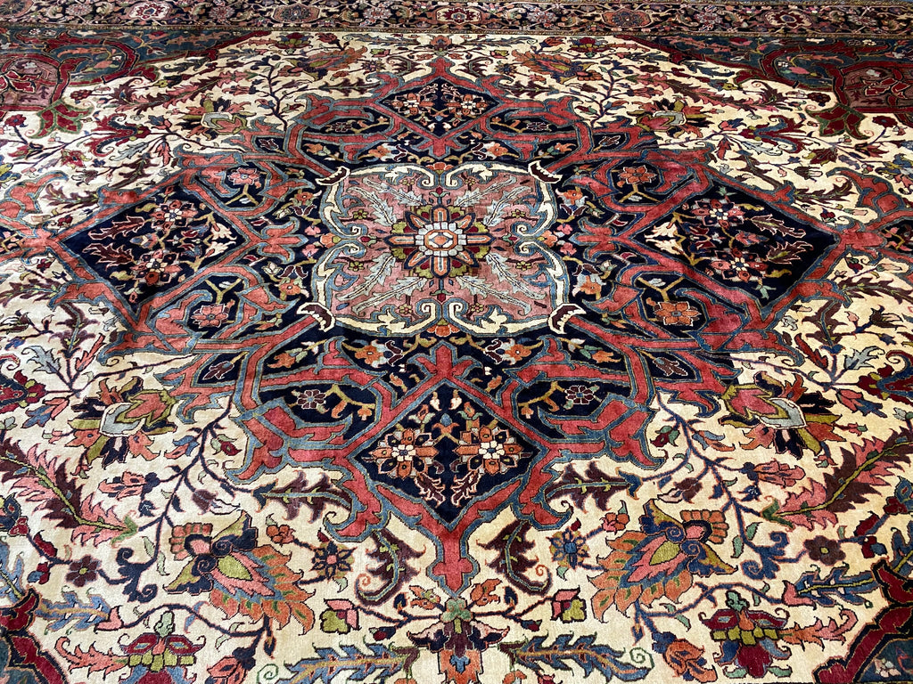 12.9 x 19.4 Authentic Persian High Quality Wool Large Heriz Rug DENSE #PIX-323