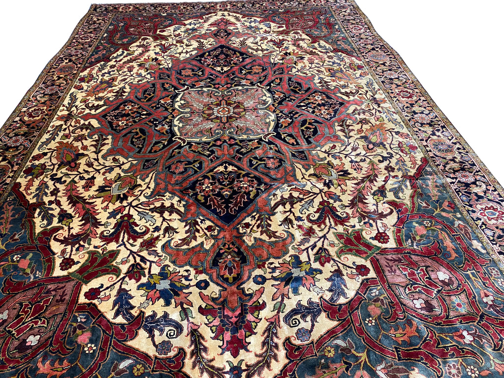 12.9 x 19.4 Authentic Persian High Quality Wool Large Heriz Rug DENSE #PIX-323