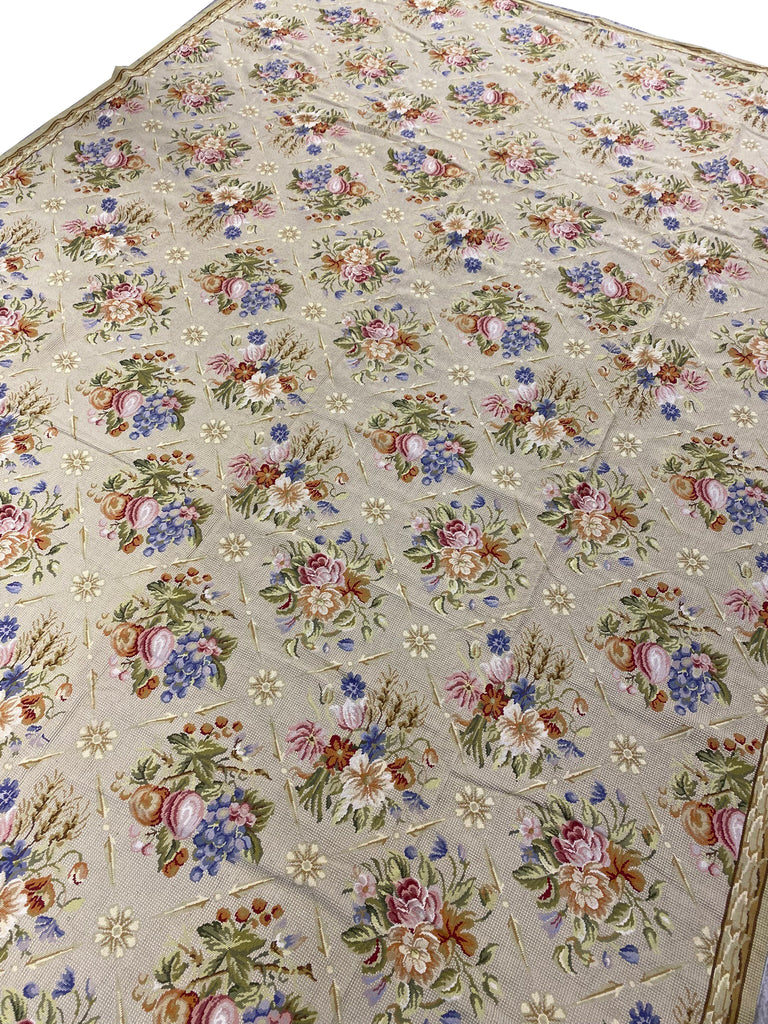 10 x 14 French Country Floral Needlepoint Rug #PIX-5740
