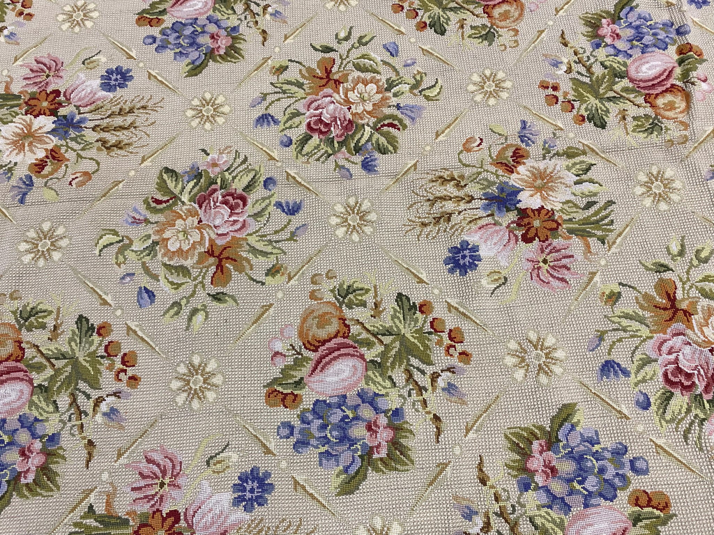 10 x 14 French Country Floral Needlepoint Rug #PIX-5740