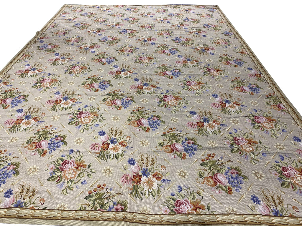 10 x 14 French Country Floral Needlepoint Rug #PIX-5740