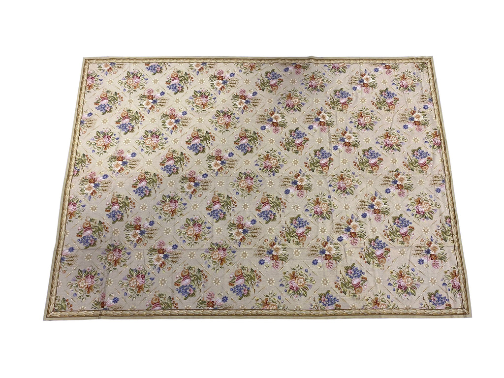 10 x 14 French Country Floral Needlepoint Rug #PIX-5740