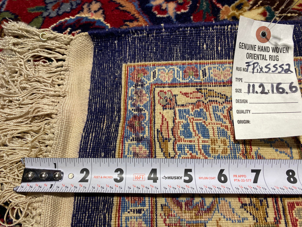 11.2 x 16.6 Fine Wool and Silk on Silk Foundation Handmade Rug #FPIX-5552