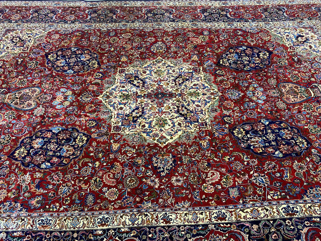 11.2 x 16.6 Fine Wool and Silk on Silk Foundation Handmade Rug #FPIX-5552