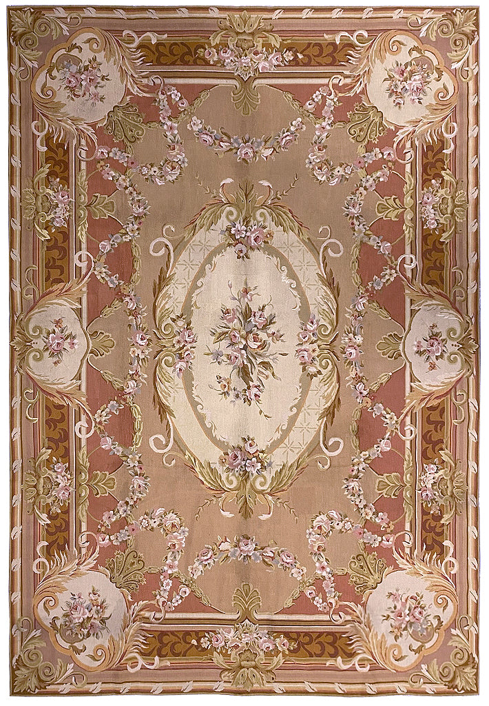 9.3 x 13.4 Flatweave Needlepoint Rug 5734