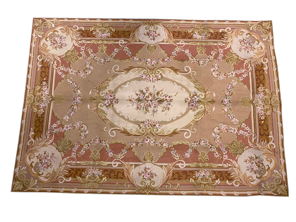9.3 x 13.4 Flatweave Needlepoint Rug 5734