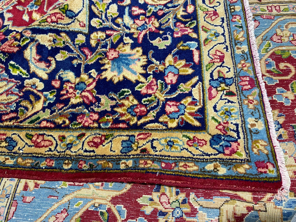 9.10 x 13.1 Perfect Condition Semi-Antique 1980's Persian Kerman Lavar Rug #F-6775