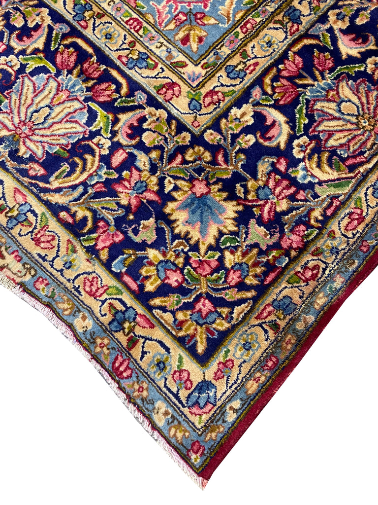 9.10 x 13.1 Perfect Condition Semi-Antique 1980's Persian Kerman Lavar Rug #F-6775