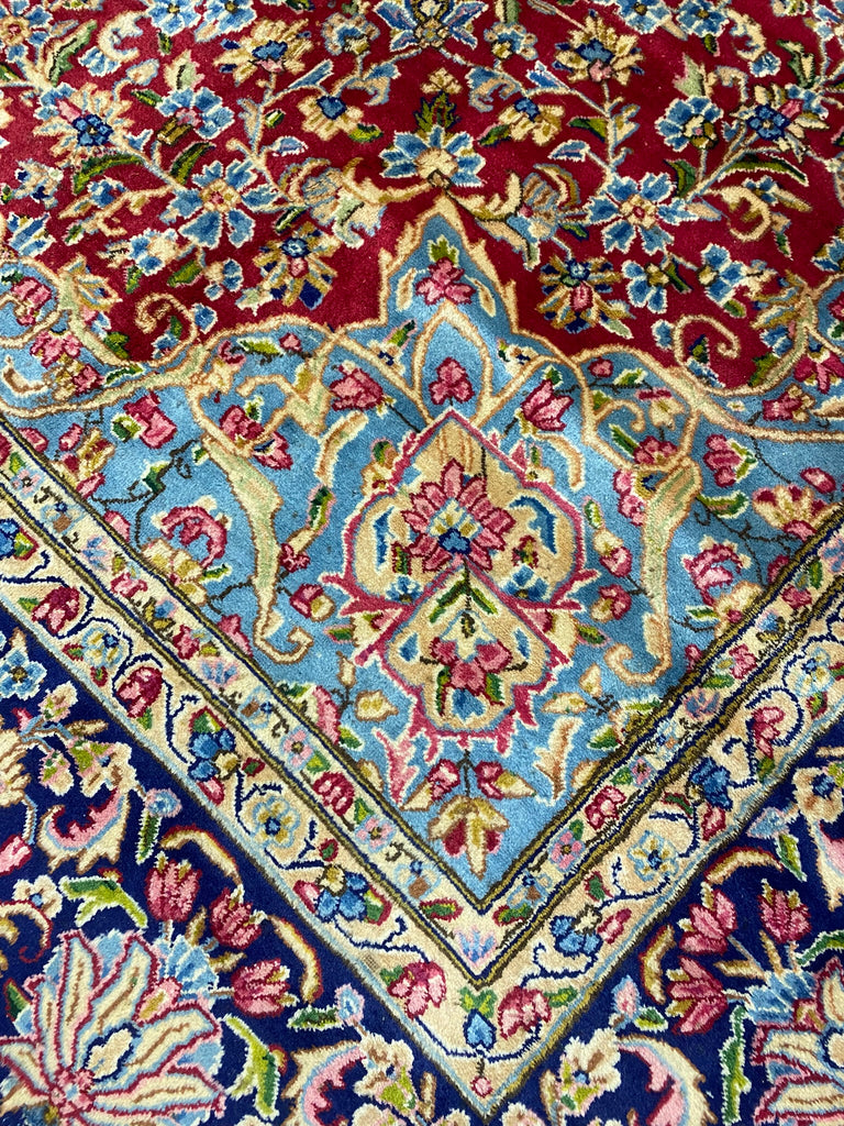 9.10 x 13.1 Perfect Condition Semi-Antique 1980's Persian Kerman Lavar Rug #F-6775