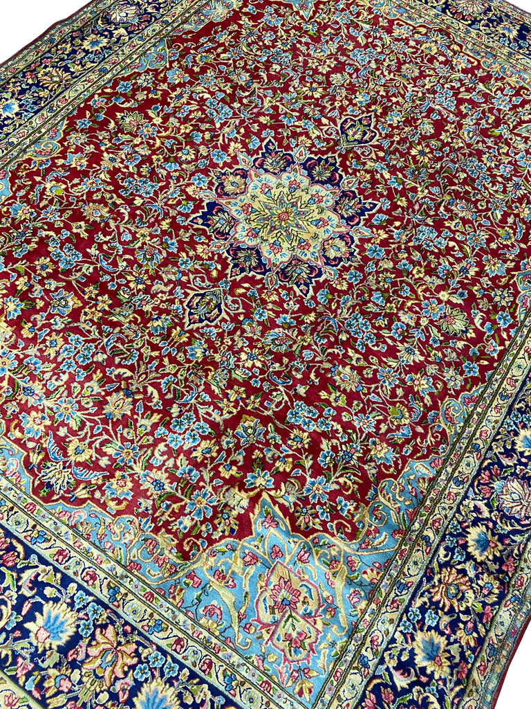 9.10 x 13.1 Perfect Condition Semi-Antique 1980's Persian Kerman Lavar Rug #F-6775