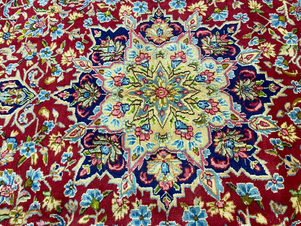 9.10 x 13.1 Perfect Condition Semi-Antique 1980's Persian Kerman Lavar Rug #F-6775