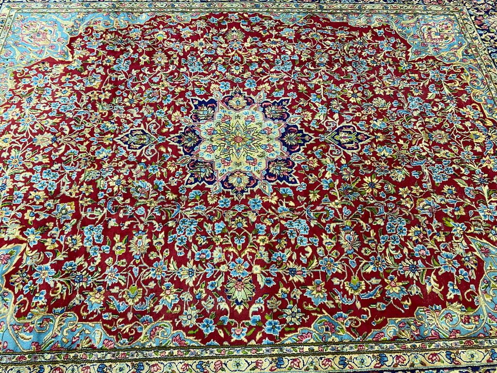 9.10 x 13.1 Perfect Condition Semi-Antique 1980's Persian Kerman Lavar Rug #F-6775