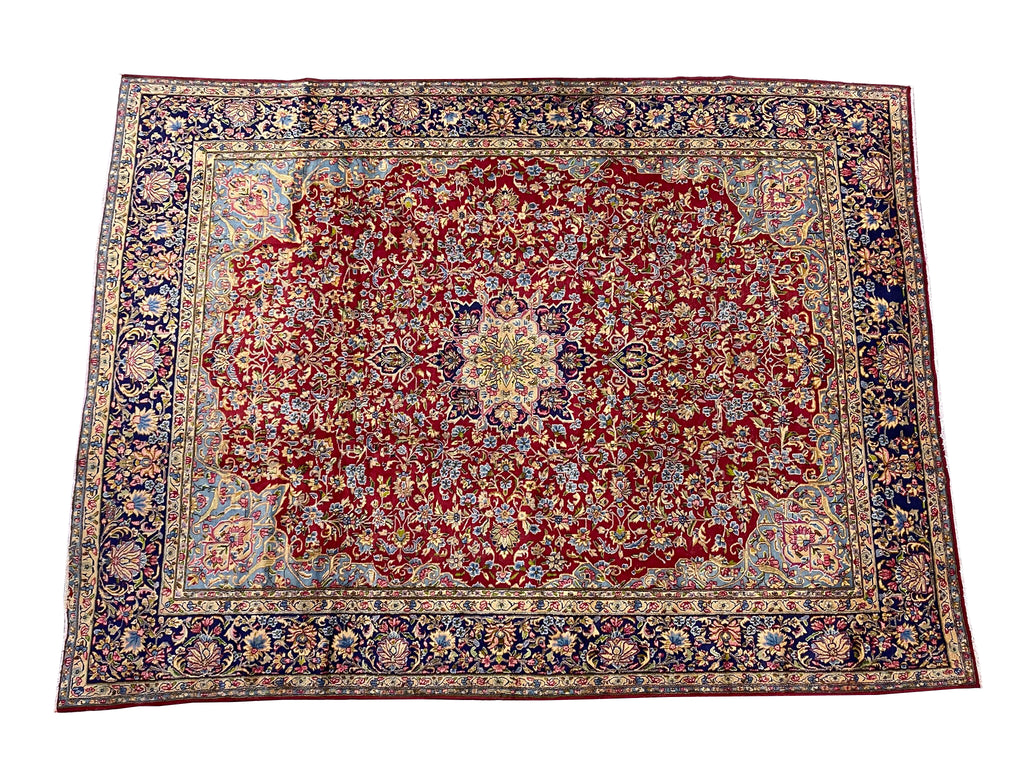 9.10 x 13.1 Perfect Condition Semi-Antique 1980's Persian Kerman Lavar Rug #F-6775