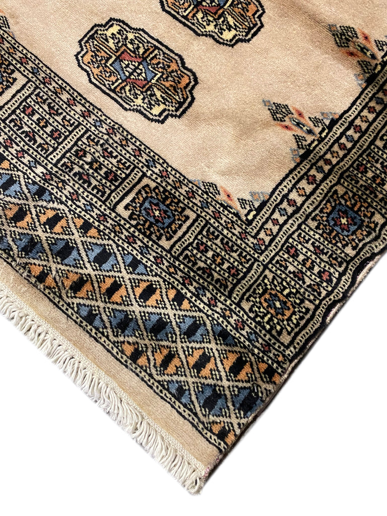 16' Feet Long Runner Handmade Pakistan Bokhara Soft Neat Silky Wool BEIGE Rug #F-6776