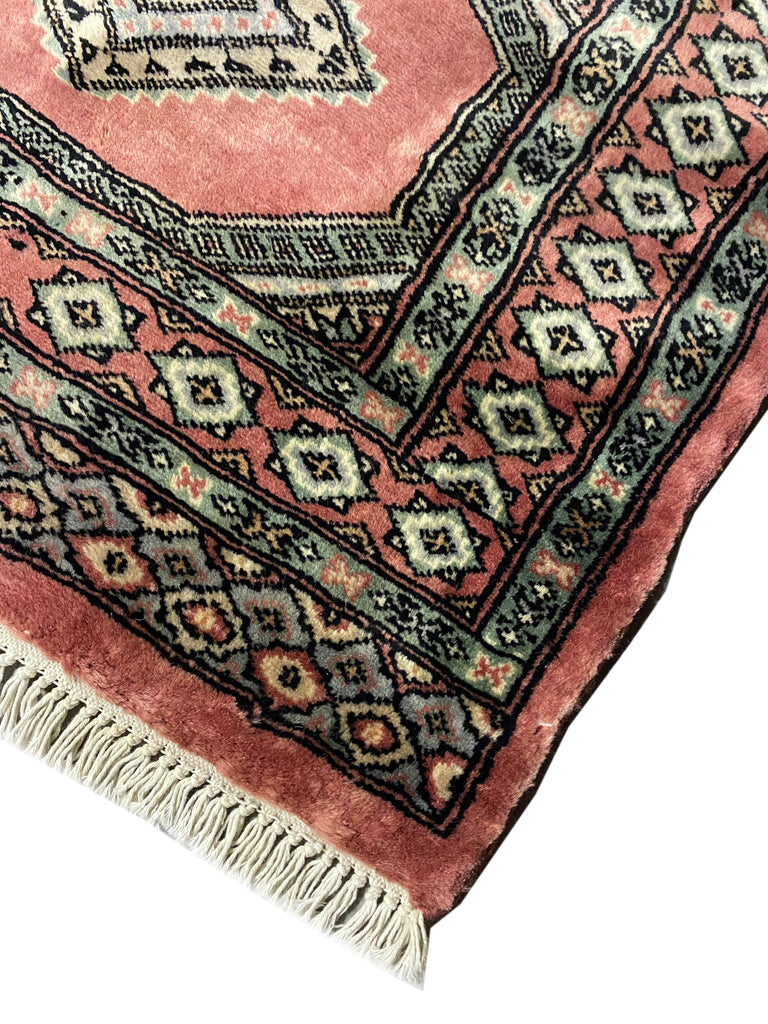 16' Feet Long Runner Handmade Pakistan Bokhara Soft neat Silky Wool SALMON #F-6778