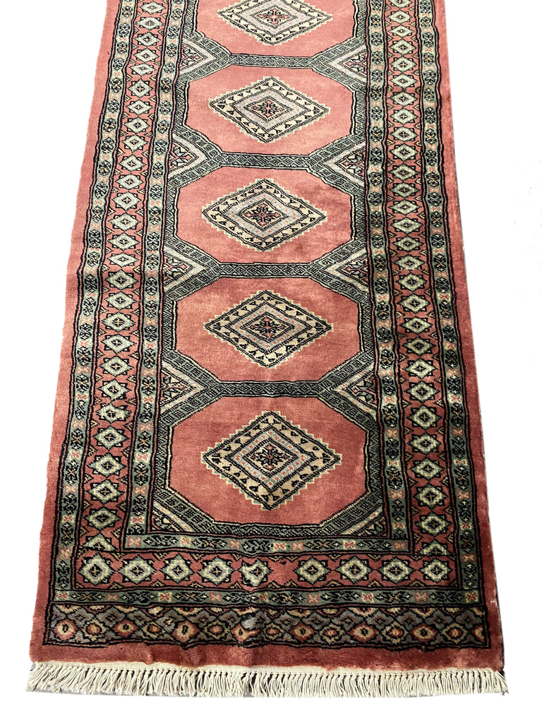 16' Feet Long Runner Handmade Pakistan Bokhara Soft neat Silky Wool SALMON #F-6778