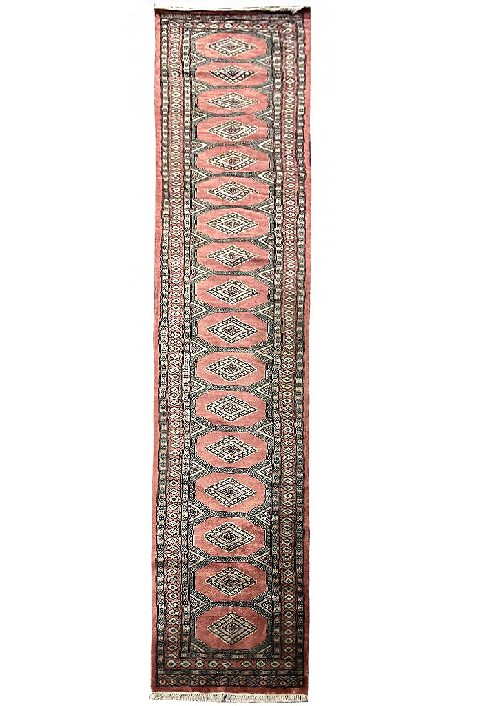 16' Feet Long Runner Handmade Pakistan Bokhara Soft neat Silky Wool SALMON #F-6778