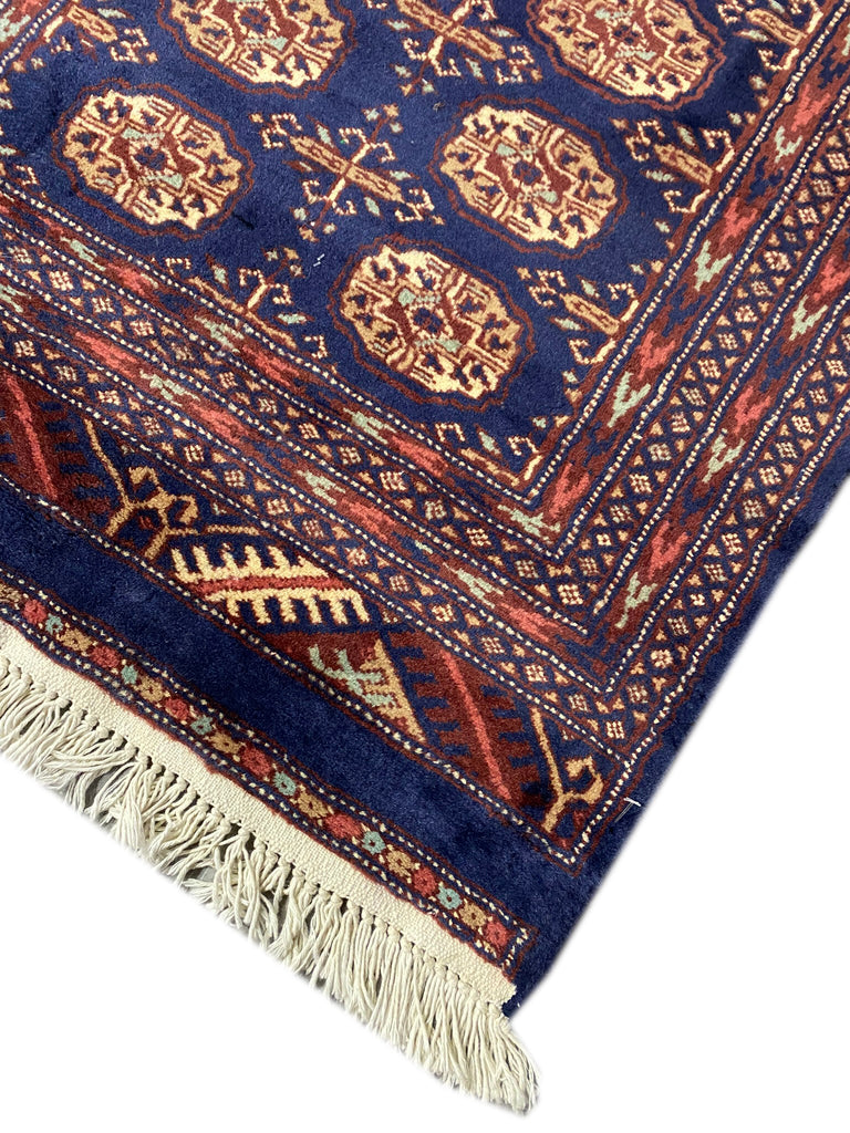 18' Feet Long Bokhara runner Handmade Pakistan NAVY BLUE #F-6779