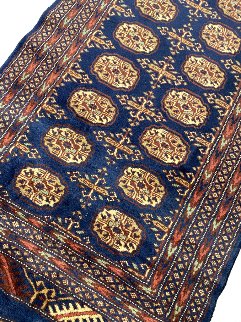 18' Feet Long Bokhara runner Handmade Pakistan NAVY BLUE #F-6779
