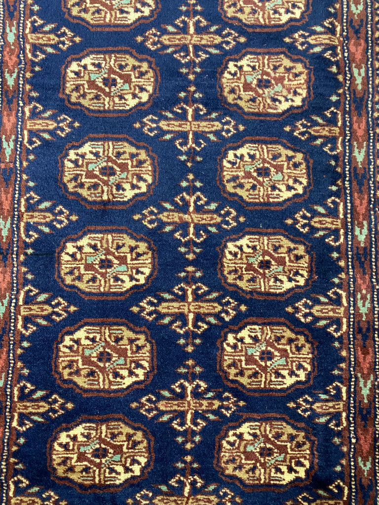 18' Feet Long Bokhara runner Handmade Pakistan NAVY BLUE #F-6779