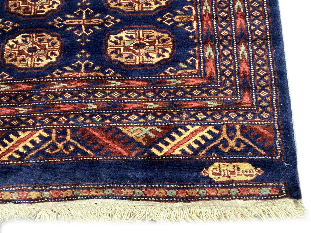 18' Feet Long Bokhara runner Handmade Pakistan NAVY BLUE #F-6779